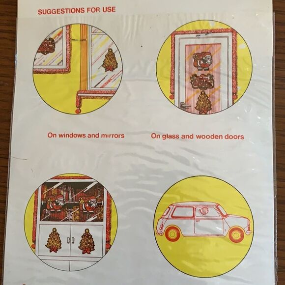 Vtg 70s instant stained glass Christmas scene in packaging - Picture 7 of 8